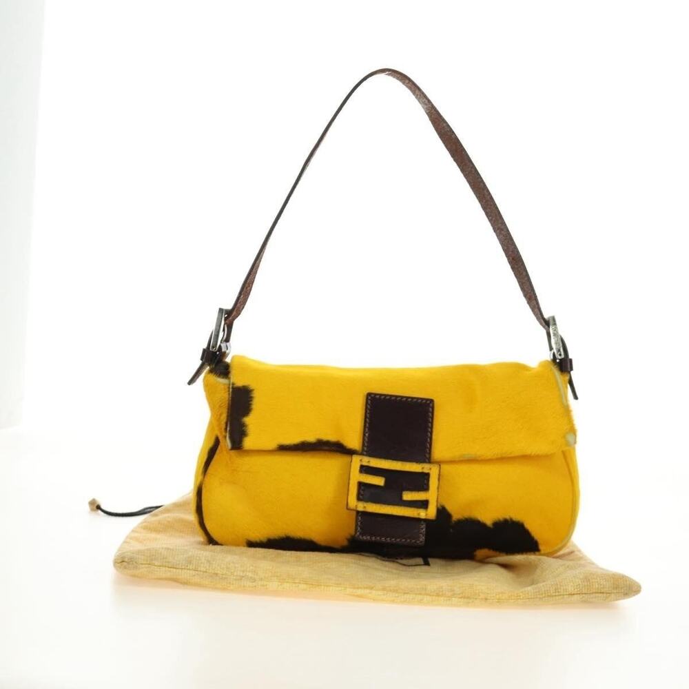 Fendi Mamma Baguette Shoulder Bag Yellow